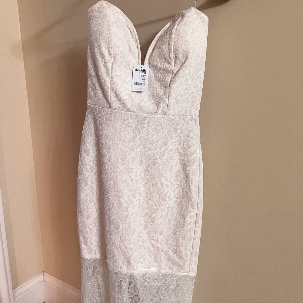 Strapless floral dress